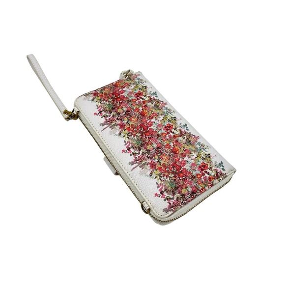 Elliott Lucca Theo Wristlet Clutch White Bouquet Crossbody Strap Smartphone OS - Picture 2 of 6